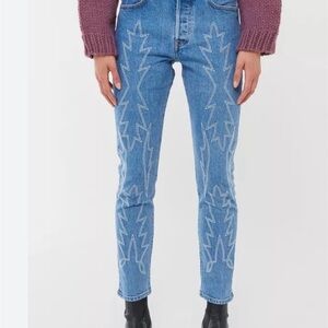 Levi's Blue Skinny Jeans with White Stitching